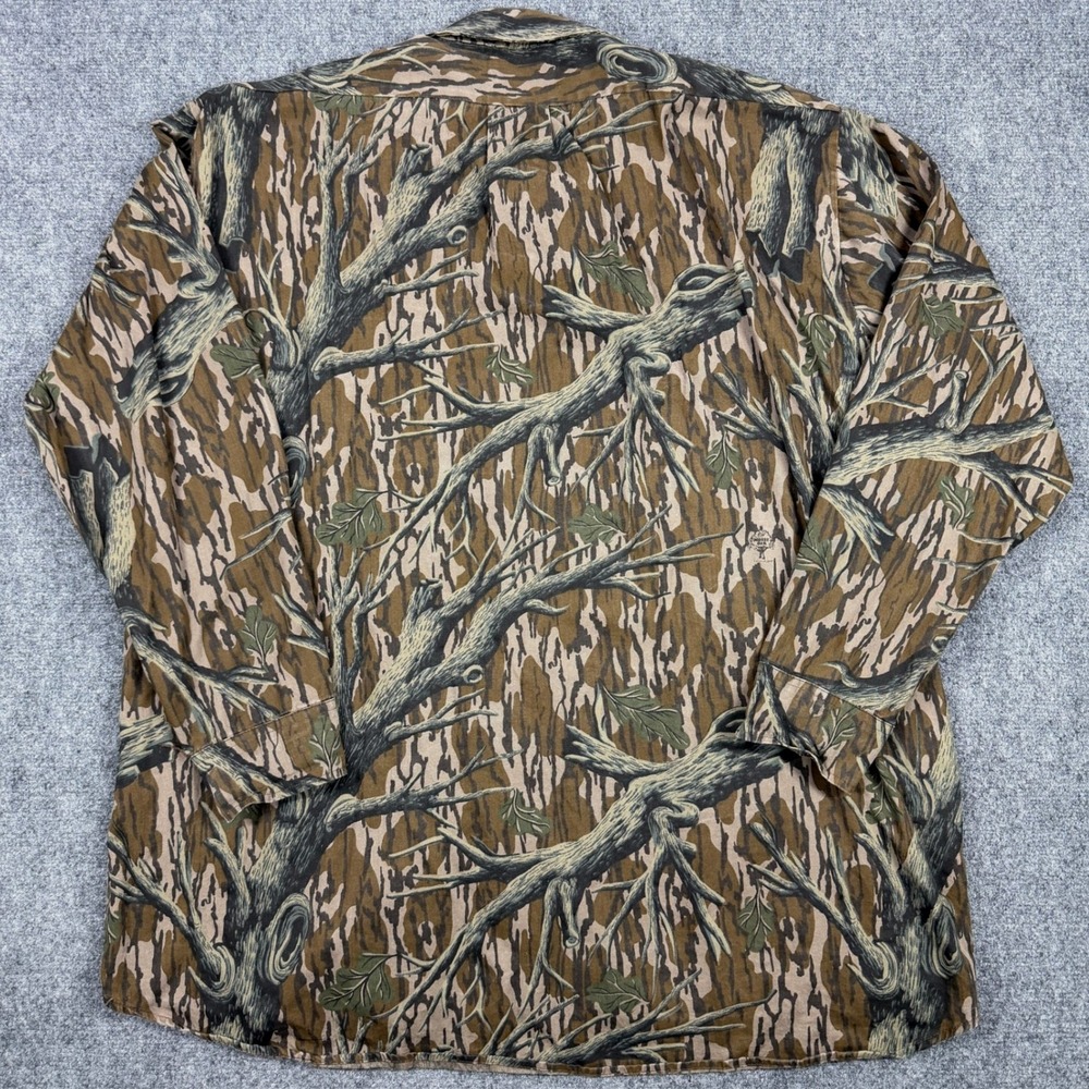 Vintage 80s‎ Mossy Oak Foliage Camo Button Down 2XL Hunting Shirt Made in USA - Picture 2 of 7